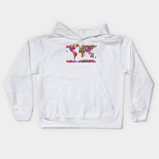 World Map Music Notes Kids Hoodie